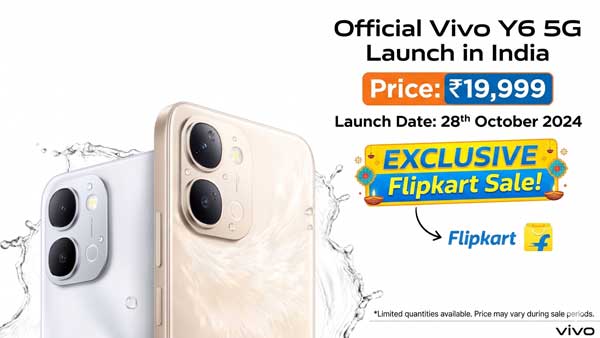 Official Vivo Y6 5G Price in India and launch date details for the Flipkart sale.