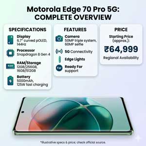 Complete overview of Motorola Edge 70 Pro 5G features, price, and specifications
