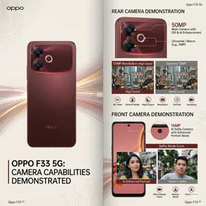 Oppo F33 5G 50MP rear and front camera demonstration
