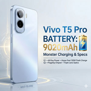 Vivo T5 Pro Battery 9020mAh slim design technology 2026